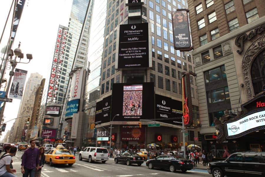 Faces of the Brave - on Time Square NY to honor the fallen heroes of September 11, 2001