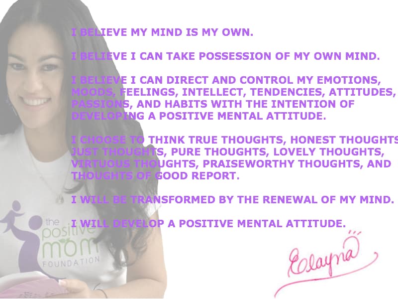 Positivity Creed - Elayna Fernandez - MOMtivation