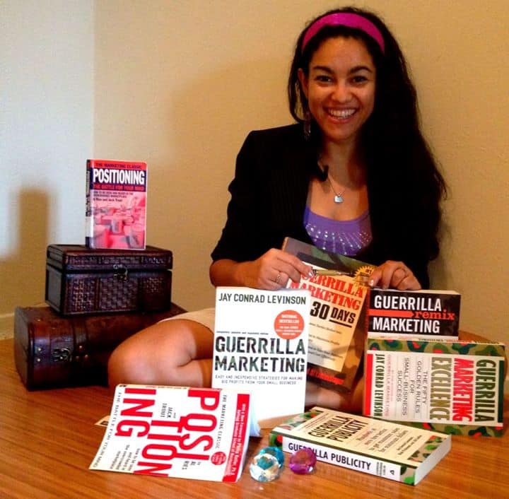 Elayna Fernandez - Certified Guerrilla Marketing Master Trainer with Guerrilla Marketing books by Jay Conrad Levinson father of guerrilla marketing