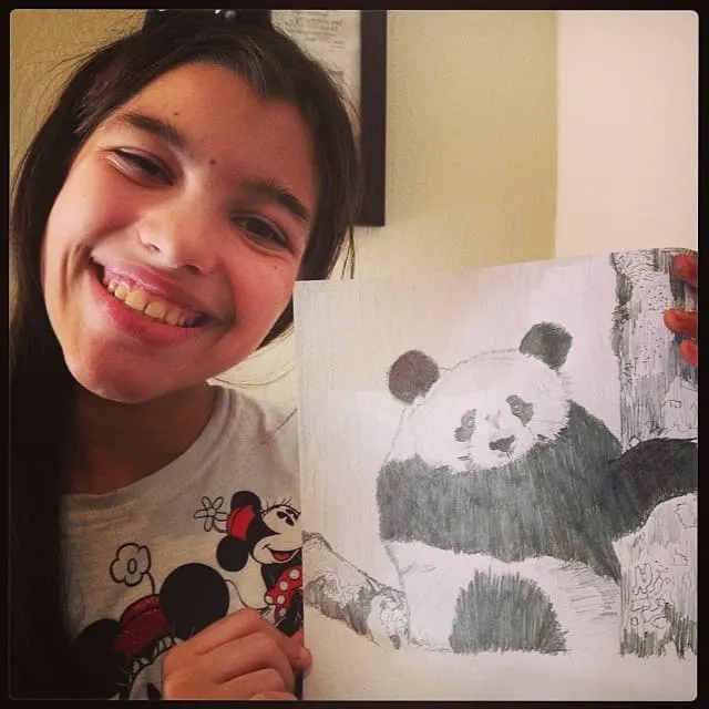 whollyart panda drawing homeschooling
