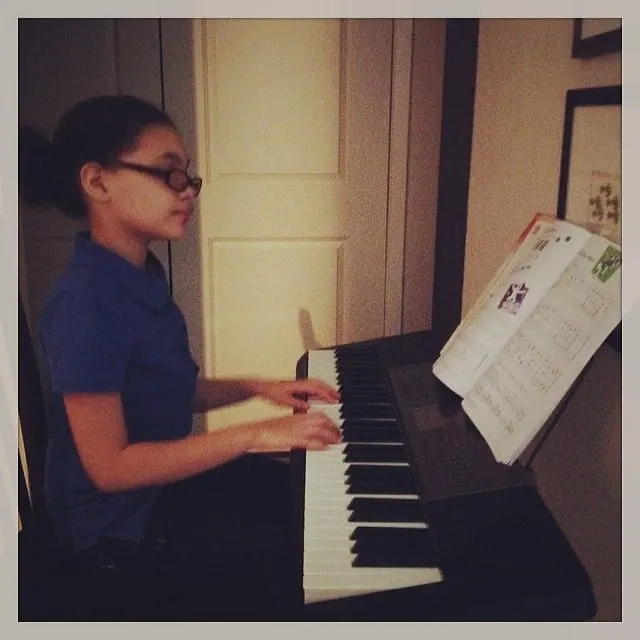 playing piano homeschooling