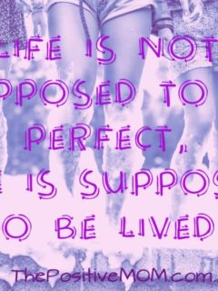 Life is not supposed to be perfect; life is supposed to be lived! ~ Elayna Fernandez, The Positive MOM