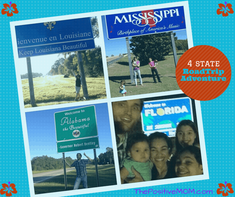 Our family on the state Luisiana, Mississippi, Alabama, and Florida state lines on our way to Niche Parent to teach BALANCE