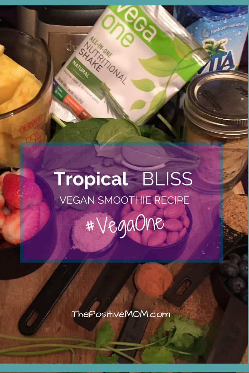 tropical bliss vegan smoothie recipe with vega one