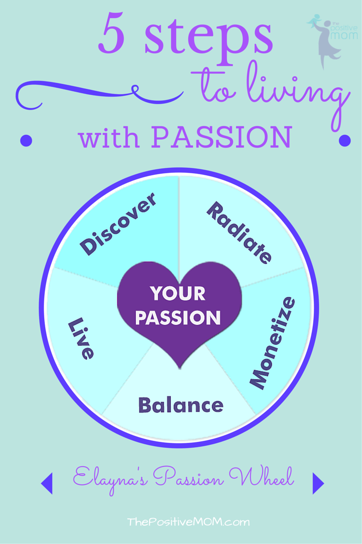 5 steps to living with passion by Elayna Fernandez ~ The Positive MOM