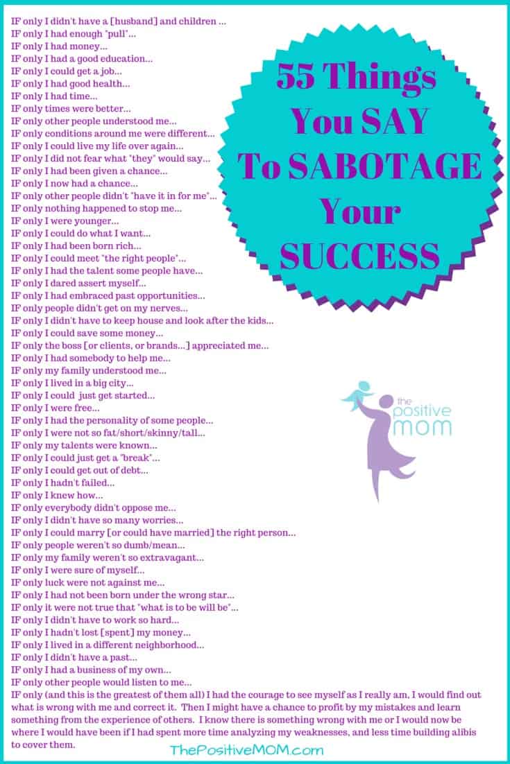 55 alibis or things you say to sabotage your success and your relationships