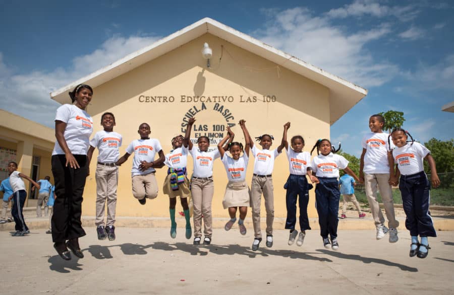 Former sponsored child Sucra Cuevas Trinidad, 33, is a 5th grade teacher who leads a workshop helping children talk through problems, express themselves, and identify when to seek help. Enriquillo ADP