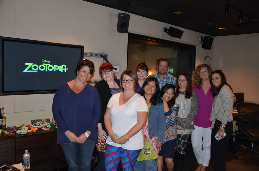 Zootopia bloggers with Paul McGrath - Disney Toon Studios Dialogue Mixer