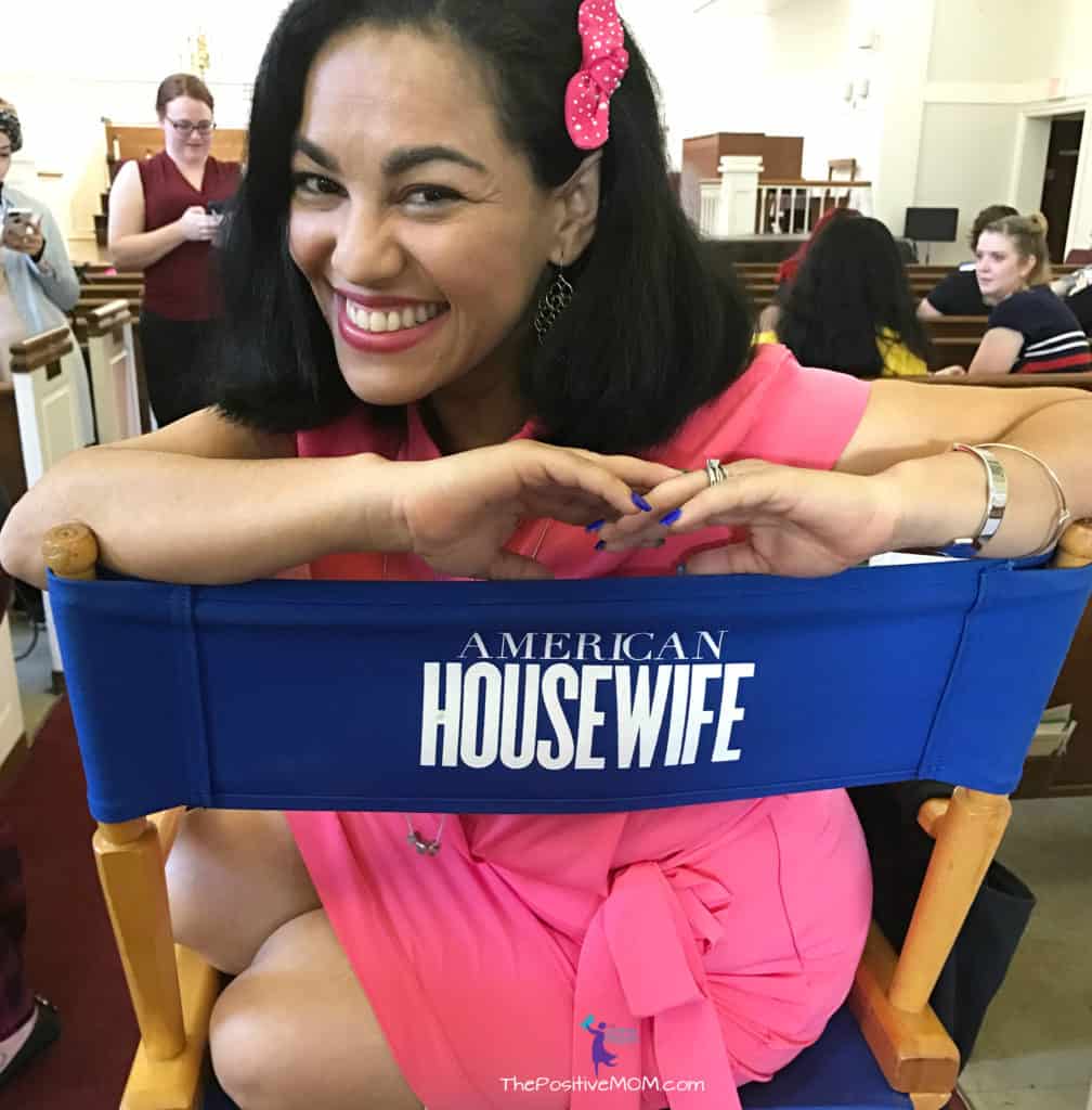 American Housewife ABC TV event - The Positive MOM director chair on location