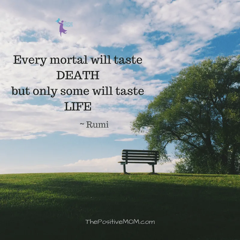 Every mortal will taste DEATH but only some will taste LIFE ~ Rumi quotes