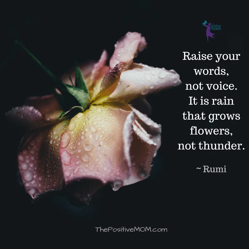 Raise your words, not voice. It is rain that grows flowers, not thunder ~ Rumi quotes