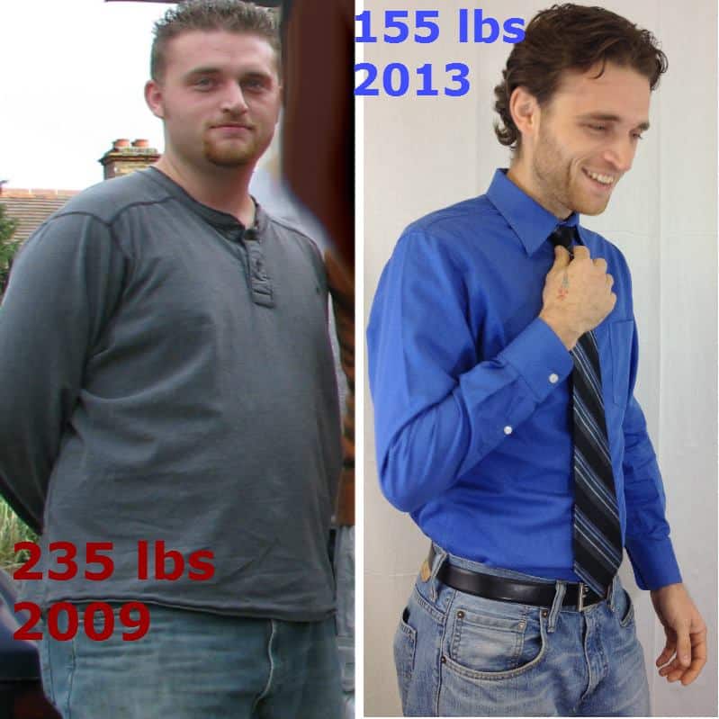 Before and after weight loss journey