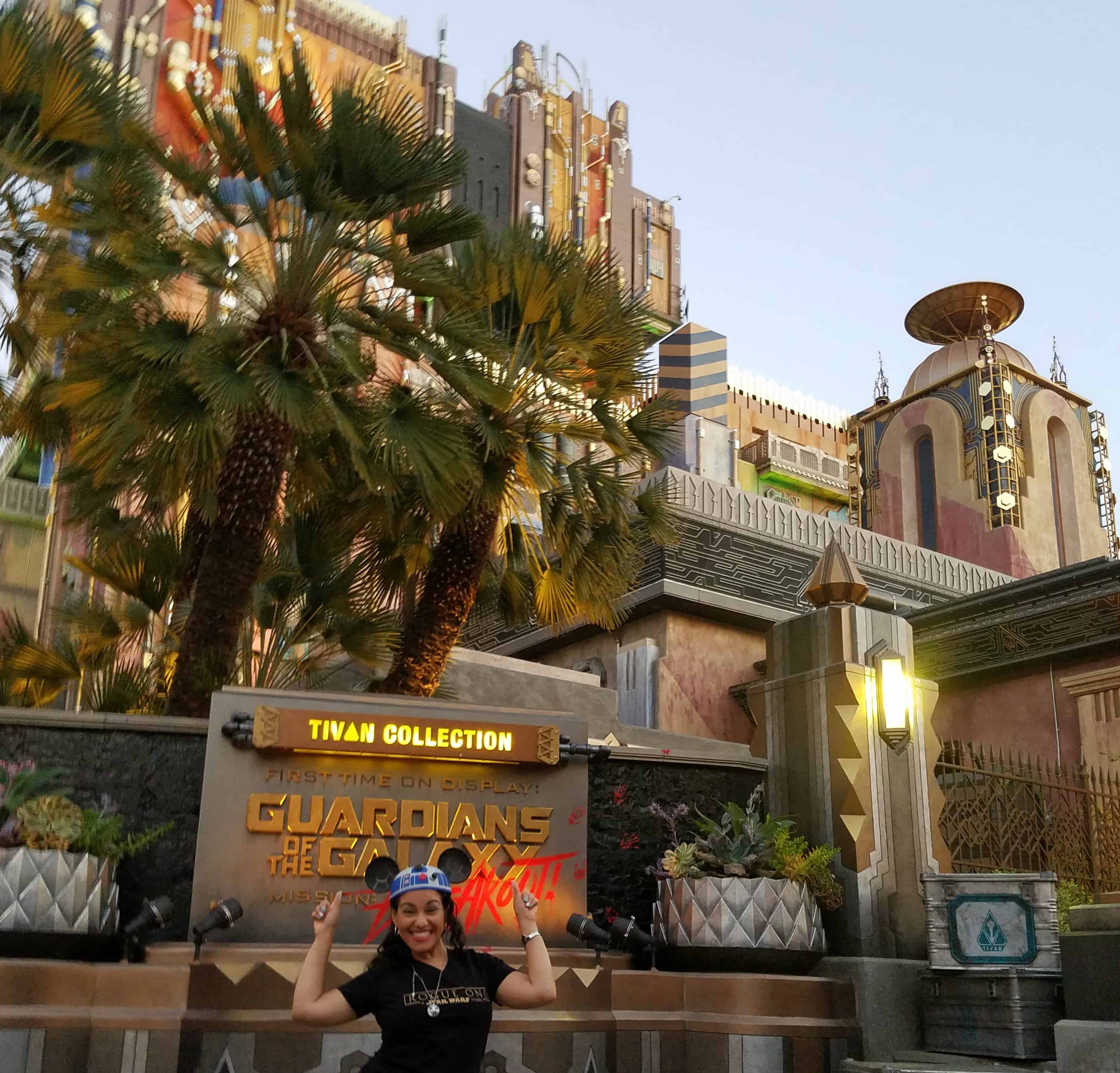 While at D23 Expo - Disneyland and Disney California Adventure - Guardians of the Galaxy: Mission Breakout Elayna Fernandez