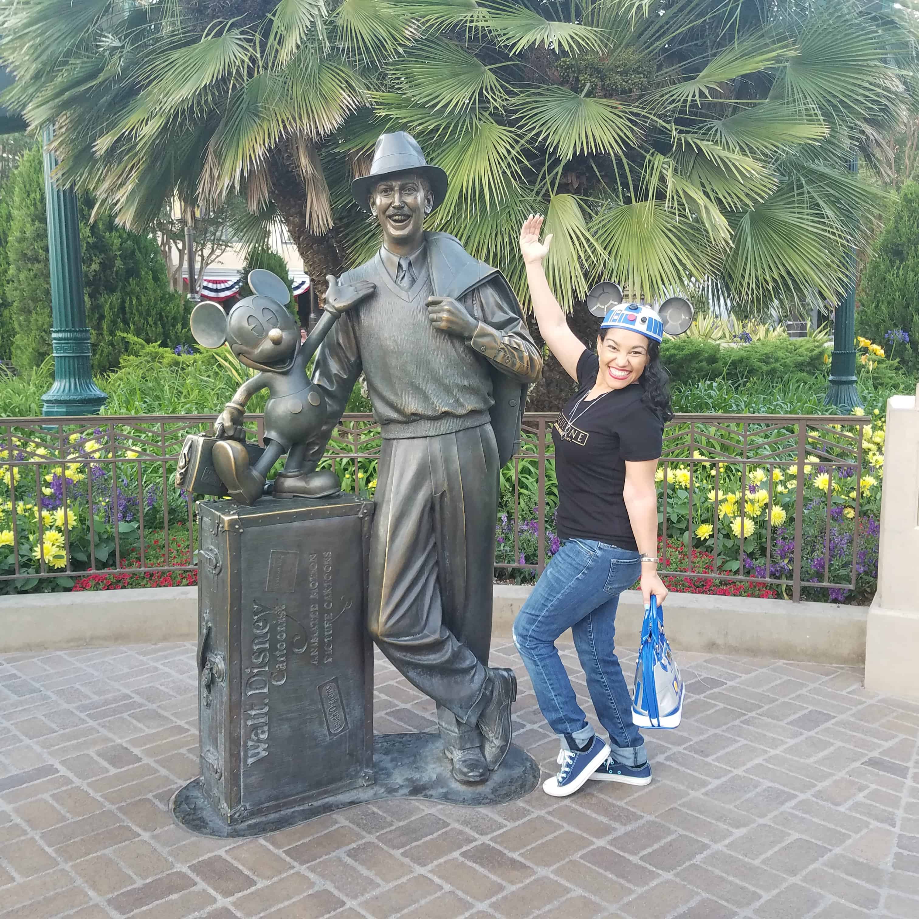 While at D23 Expo - Disneyland and Disney California Adventure - Walt Disney and Elayna Fernandez