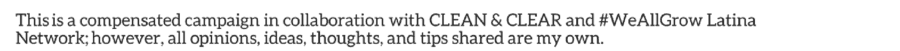 Clean and Clear disclosure