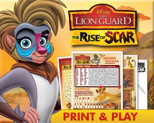 Disney Junior - The Lion Guard : The Rise of Scar - FREE activity sheets for kids