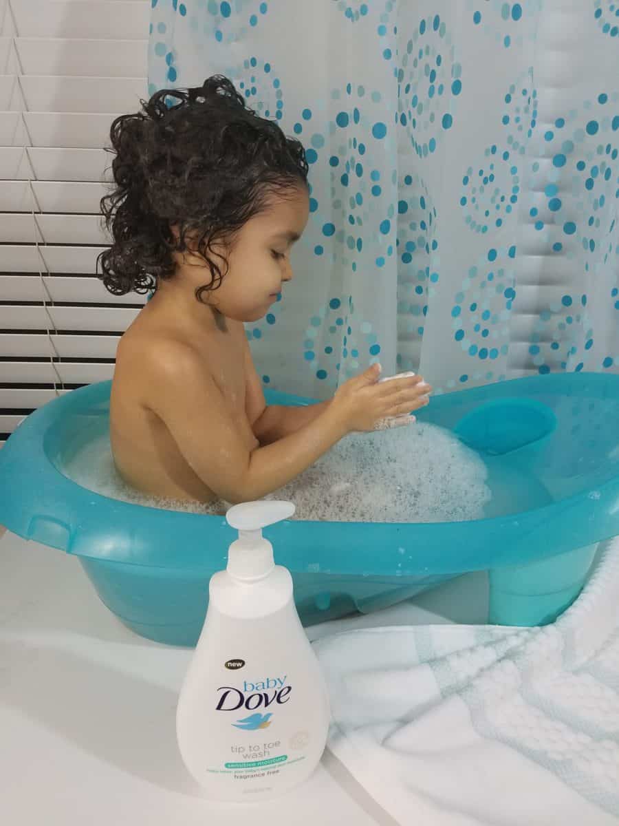 Baby Dove bath time fun