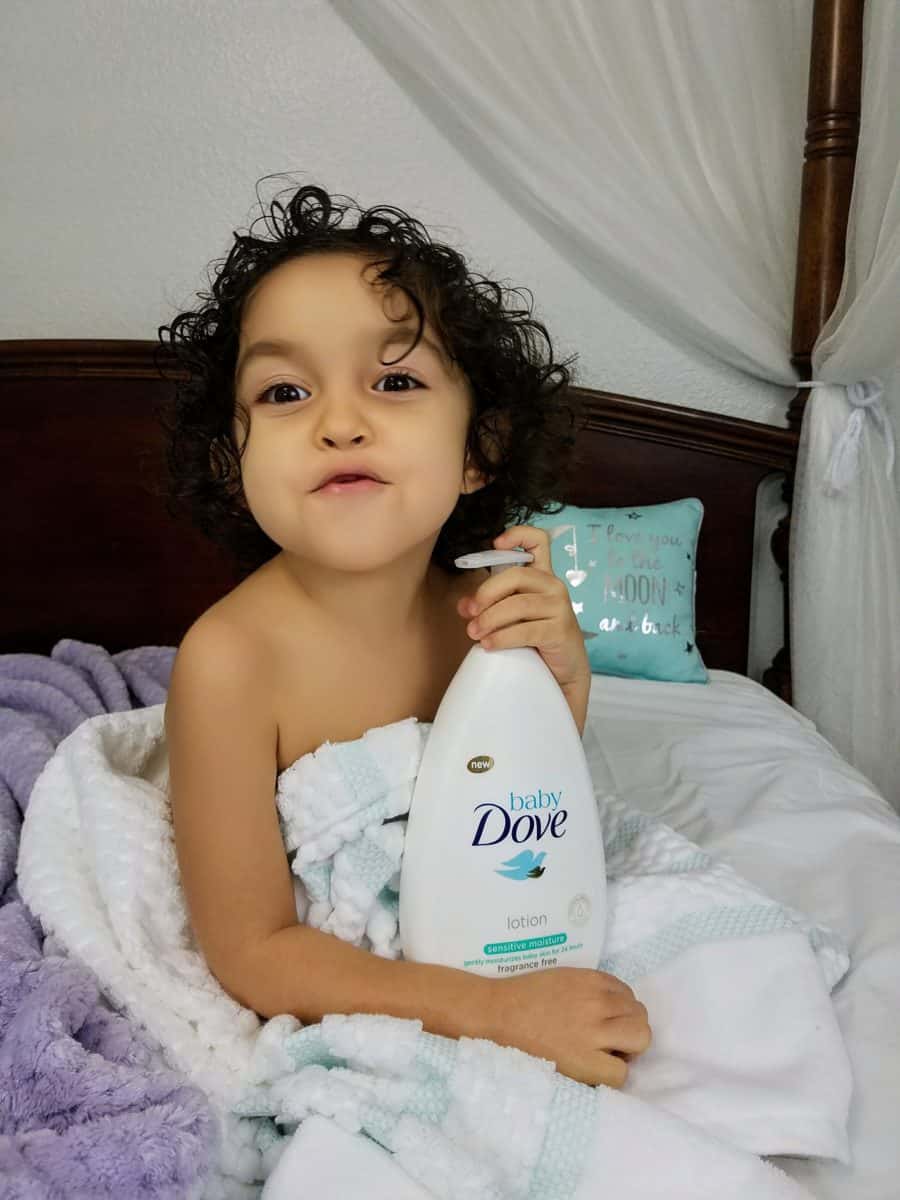 Baby Dove lotion night time massage