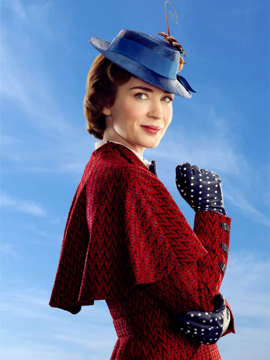 Mary Poppins (Emily Blunt) in Disney's original musical MARY POPPINS RETURNS, a sequel to the 1964 MARY POPPINS which takes audiences on an entirely new adventure with the practically perfect nanny and the Banks family.