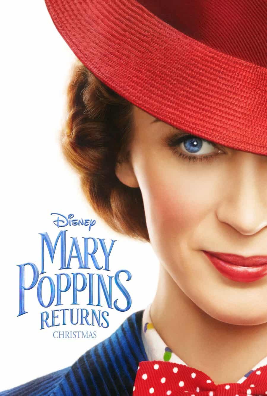 Mary Poppins (Emily Blunt) in Disney's original musical MARY POPPINS RETURNS, a sequel to the 1964 MARY POPPINS which takes audiences on an entirely new adventure with the practically perfect nanny and the Banks family.