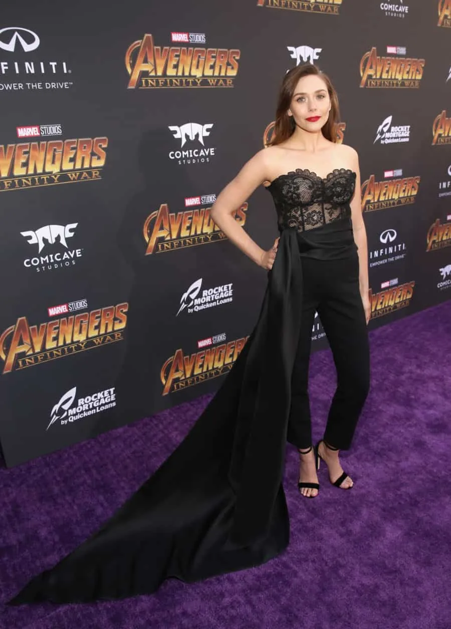 HOLLYWOOD, CA - APRIL 23:  Actor Elizabeth Olsen attends the Los Angeles Global Premiere for Marvel Studios Avengers: Infinity War on April 23, 2018 in Hollywood, California.  (Photo by Jesse Grant/Getty Images for Disney) *** Local Caption *** Elizabeth Olsen
