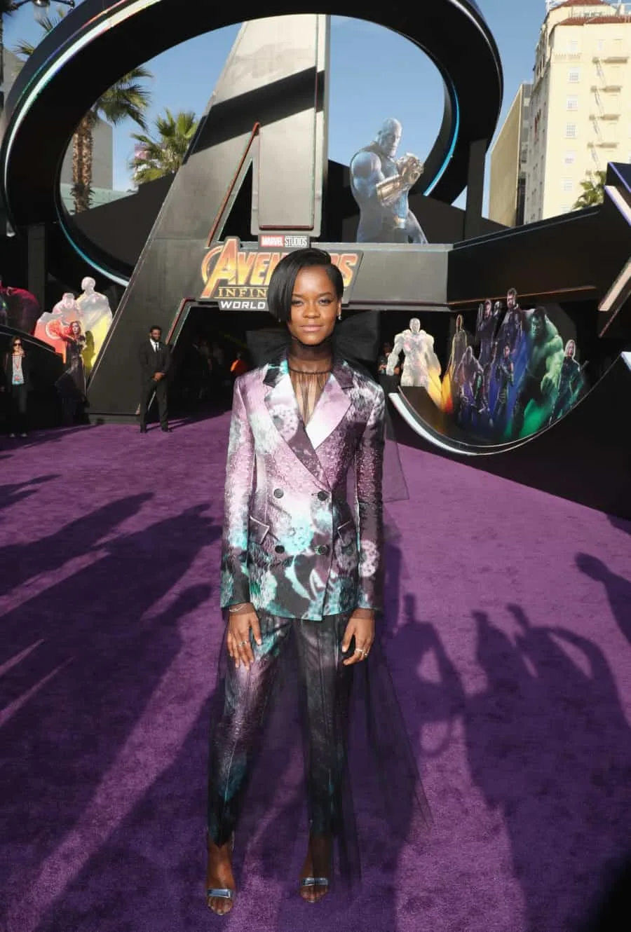 HOLLYWOOD, CA - APRIL 23:  Letitia Wright attends the Los Angeles Global Premiere for Marvel Studios Avengers: Infinity War on April 23, 2018 in Hollywood, California.  (Photo by Rich Polk/Getty Images for Disney) *** Local Caption *** Letitia Wright