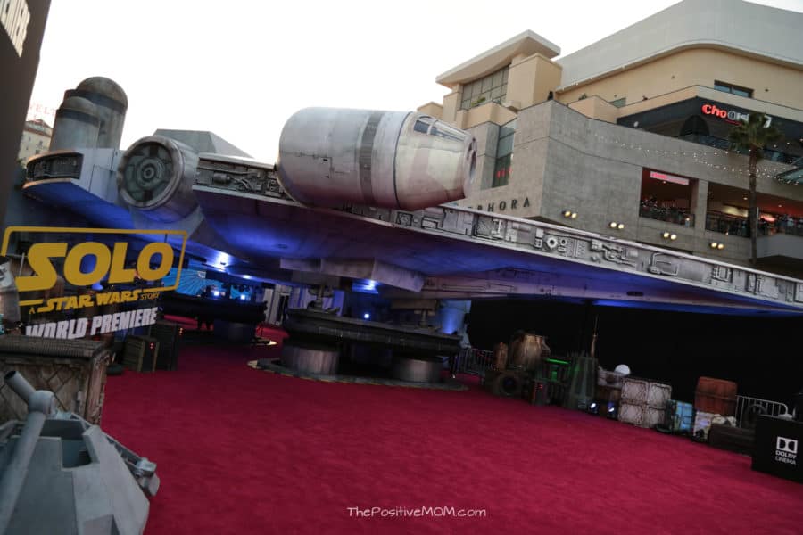 A view of the Millennium Falcon during the world premiere of ÒSolo: A Star Wars StoryÓ in Hollywood on May 10, 2018..(Photo: Alex J. Berliner/ABImages).