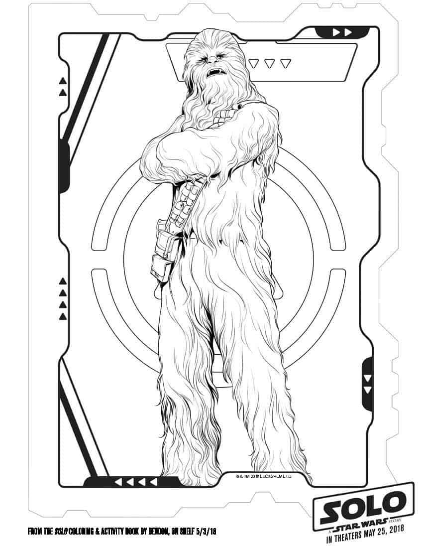 Starwars Printable Chewbacca Coloring Page Han Solo A Star Wars Story