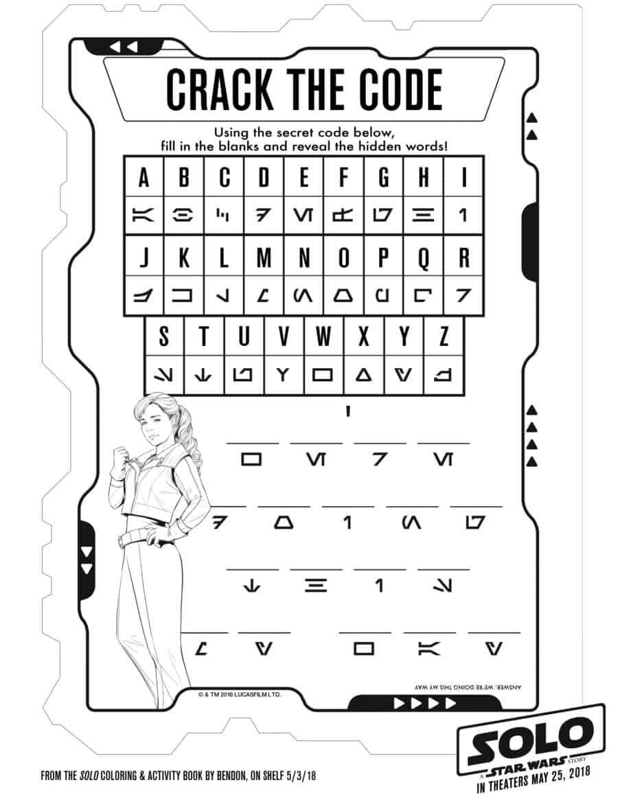 Starwars Printable Crack The Code Han Solo A Star Wars Story