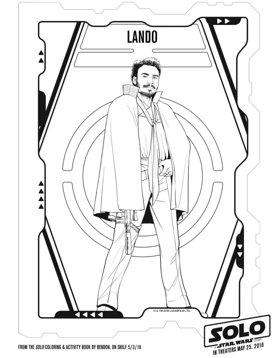 Starwars Printable Lando Coloring Page Han Solo A Star Wars Story