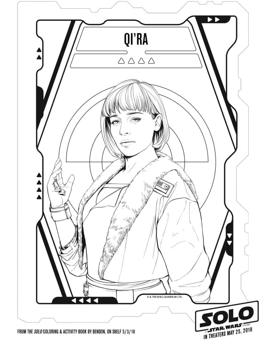 Starwars Printable Q'ira Coloring Page Han Solo A Star Wars Story