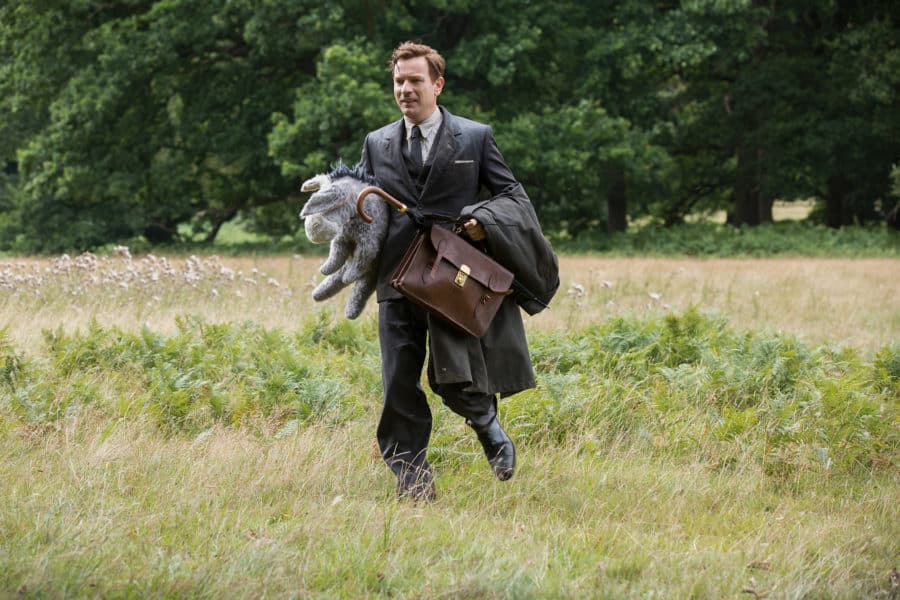 Christopher Robin (Ewan McGregor) with Eeyore in Disney’s live-action adventure CHRISTOPHER ROBIN.