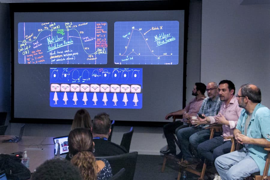 Head of Animation Renato dos Anjos, Production Designer Cory Loftis, Crowds Supervisor Moe El-Ali and Production Designer Dave Komorowski as seen at the Long Lead Press Day for RALPH BREAKS THE INTERNET at Walt Disney Animation Studios on July 31, 2018. Photo by Alex Kang/Disney. ©2018 Disney. All Rights Reserved.