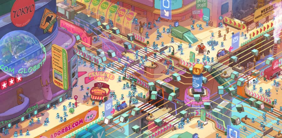 RALPH BREAKS THE INTERNET - Internet surface web environment visual development by Matthias Lechner (Art DIrector, Environments) ©Disney. All Rights Reserved.