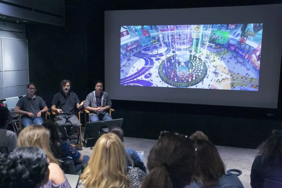 Technical Supervisor Ernie Petti, Art Director, Environments Matthias Lechner and Head of Environments Larry Wu as seen at the Long Lead Press Day for RALPH BREAKS THE INTERNET at Walt Disney Animation Studios on July 31, 2018. Photo by Alex Kang/Disney. ©2018 Disney. All Rights Reserved.