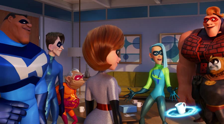 SUPER DREAMS – When Elastigirl is called on to lead a mission to bring back Supers, she meets a group of new Supers who aspire to join the ranks, including Voyd, a mega-fan whose superpower is the ability to divert and manipulate objects around her. Featuring the voices of Holly Hunter as Helen aka Elastigirl, Sophia Bush as Voyd, Phil LaMarr as Krushauer and HeLectrix, and Paul Eiding as Reflux, “Incredibles 2” opens in U.S. theaters on June 15, 2018.. ©2018 Disney•Pixar. All Rights Reserved.