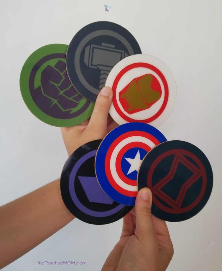 The Avengers - Marvel coasters - Avengers Endgame movie night kit