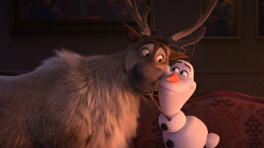 Trusted reindeer Sven and curious snowman Olaf (voice of Josh Gad) are up for an adventure in “Frozen 2.” They join Kristoff, Anna and Elsa on a journey into the unknown in search of answers about the past. From the Academy Award®-winning team—directors Jennifer Lee and Chris Buck, producer Peter Del Vecho and songwriters Kristen Anderson-Lopez and Robert Lopez—Walt Disney Animation Studios’ “Frozen 2” opens in U.S. theaters on Nov. 22, 2019.  © 2019 Disney. All Rights Reserved.