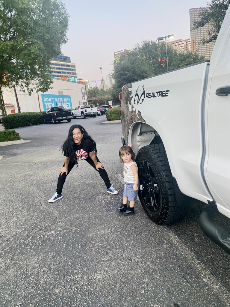 Hispanic Heritage Month Hispanic Heritage Trail - 2021 Chevy Silverado - parking lot of El Fenix Mexican Restaurant in Dallas Texas