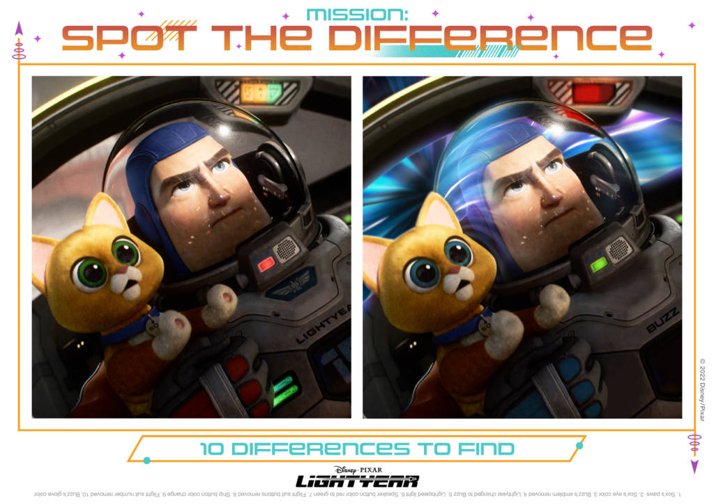 Lightyear Movie Spot the Difference - Ship