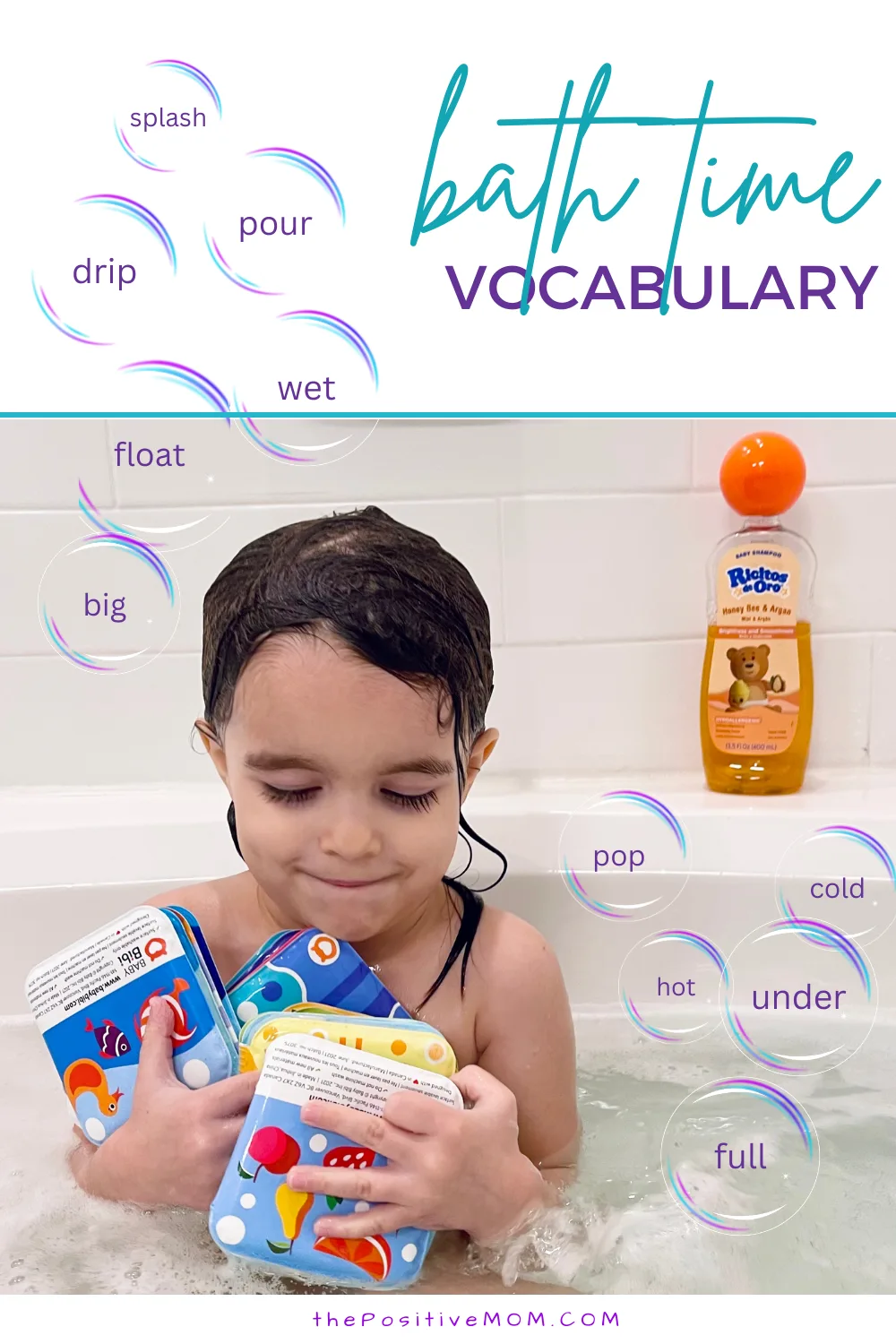 Bath time vocabulary for babies and toddlers